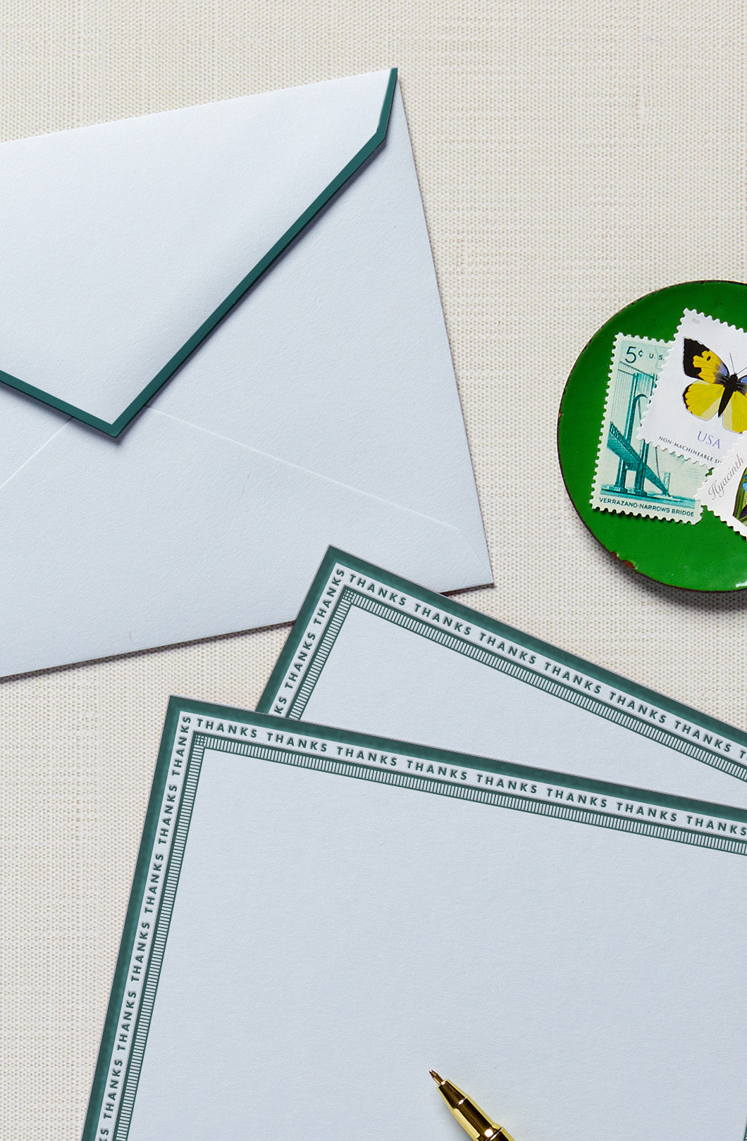 Ticker Tape Thank You Stationery