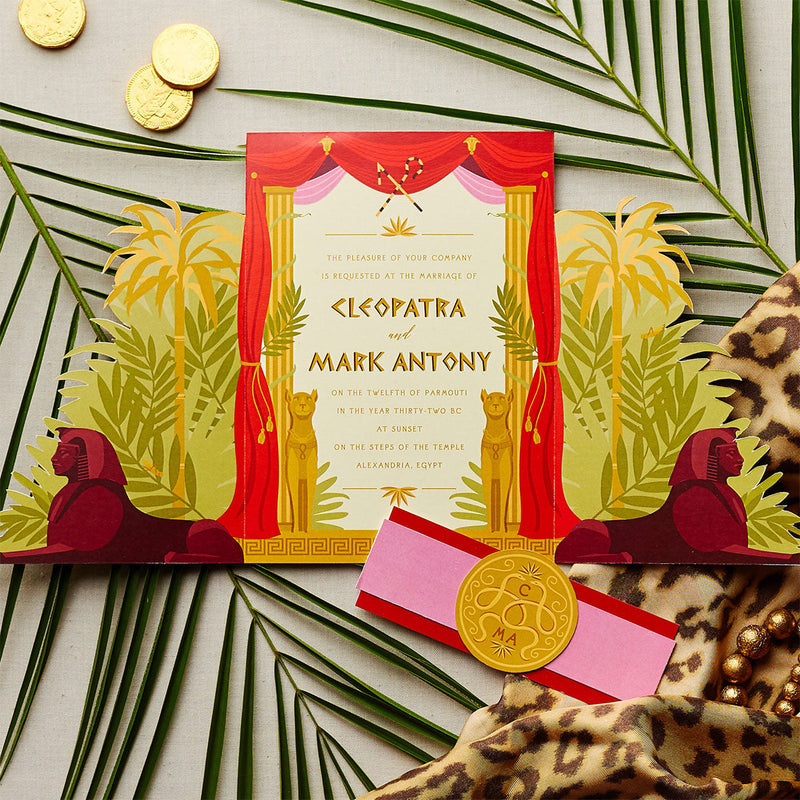 Famous Couples’ Wedding Invitation Challenge: Cleopatra’s Cleopatra and Mark Antony