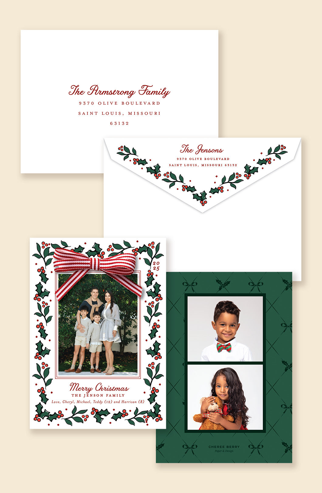 Attached Bow: Holly Berry