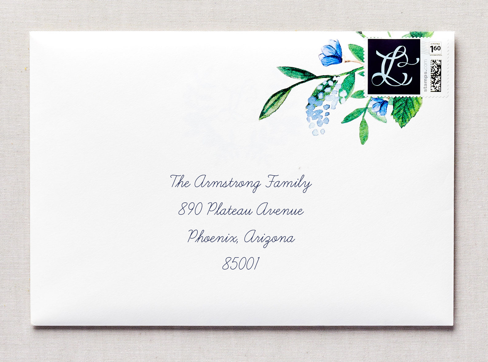 elegant wedding invitation with watercolor