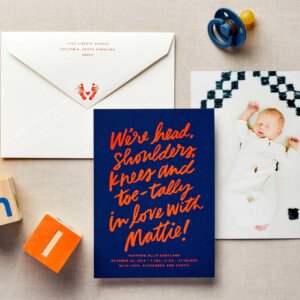 hand lettering baby announcement