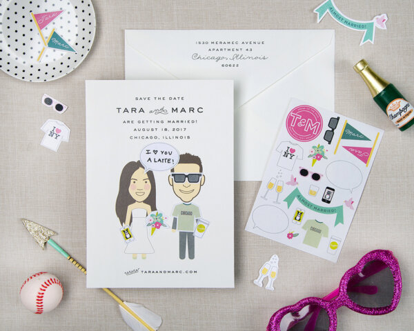 love you a latte wedding save the date