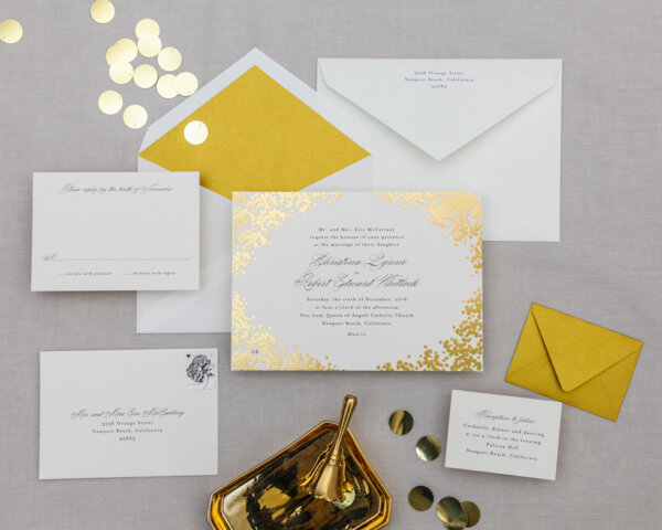 blooming border gold foil full wedding suite