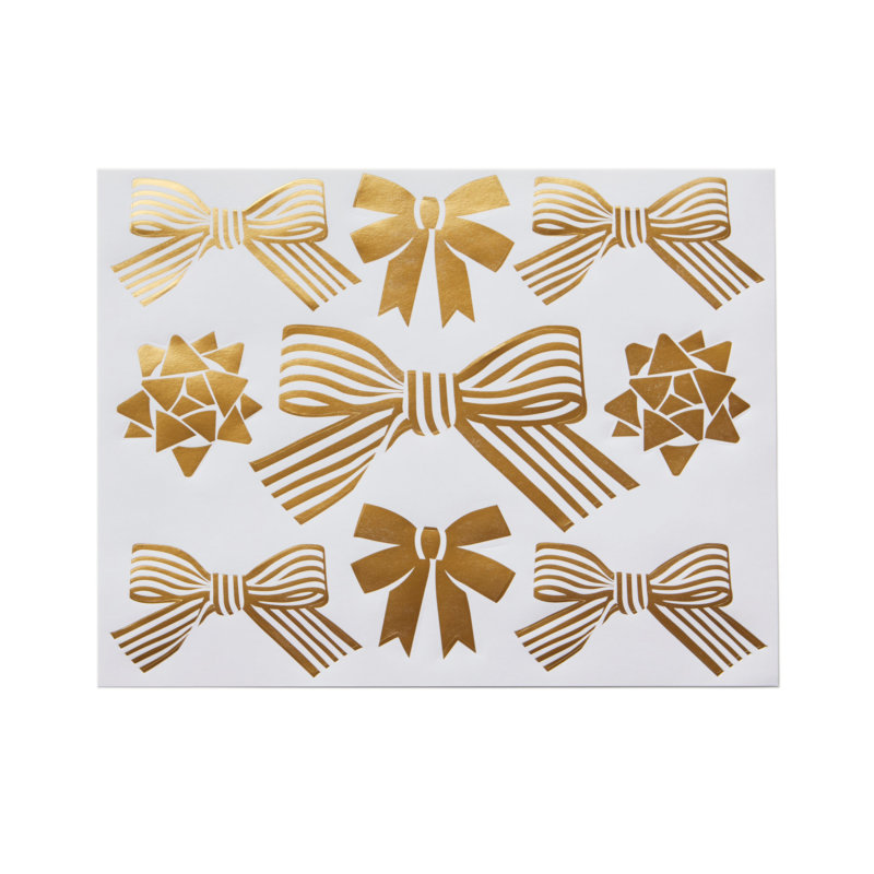 gold bow stickers