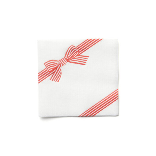 holiday bow cocktail napkin