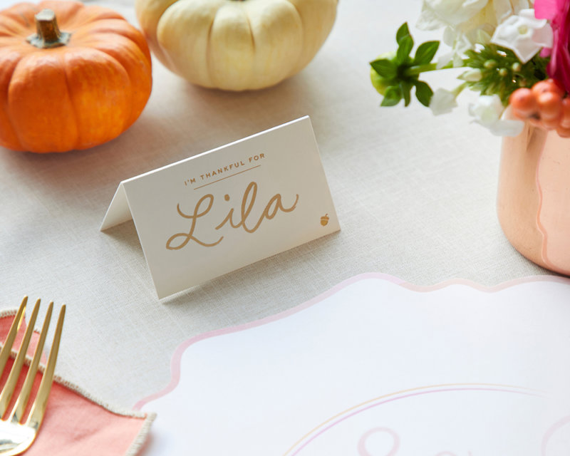 thanksgiving foil placecard detail
