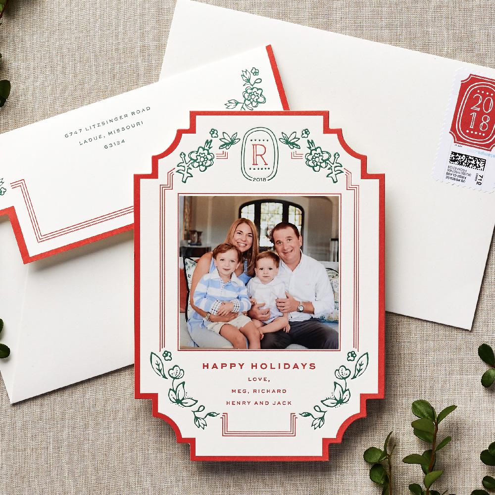 Personalised Christmas Photo Cards Digital or Printed Chalkboard White Tree 